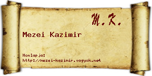 Mezei Kazimir névjegykártya